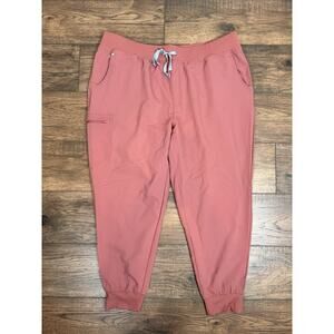 FIGS Women's High Waisted Zamora Jogger Scrub Pants Size 4XLR Pink NWT 4XL